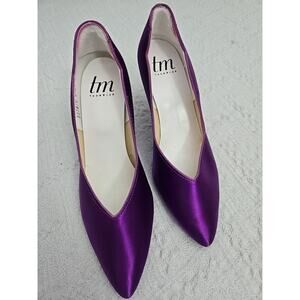 Purple Satin Kitten Heels Dyeable ThomMcan Measure For Size